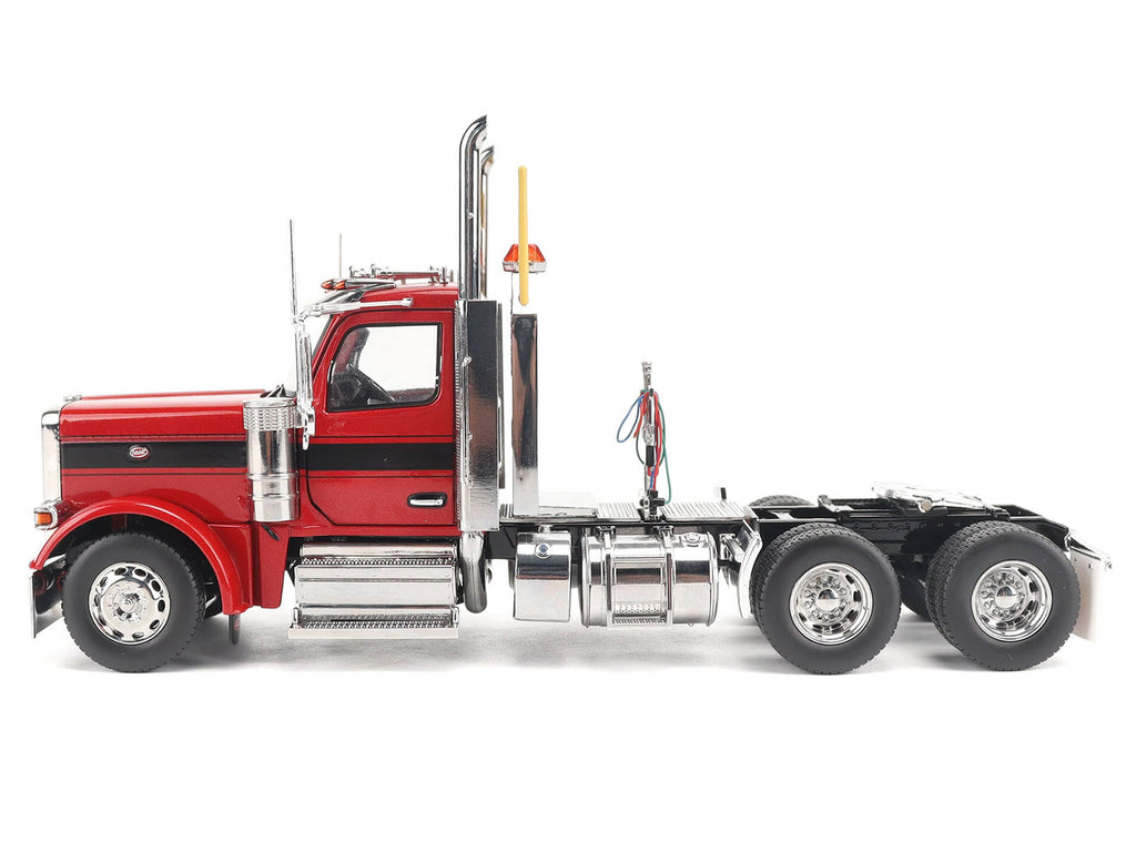 Peterbilt 589 Tandem-Axle Truck Tractor with Day Cab Legendary Red 'Transport Series' 1/32 Diecast Model by Diecast Masters