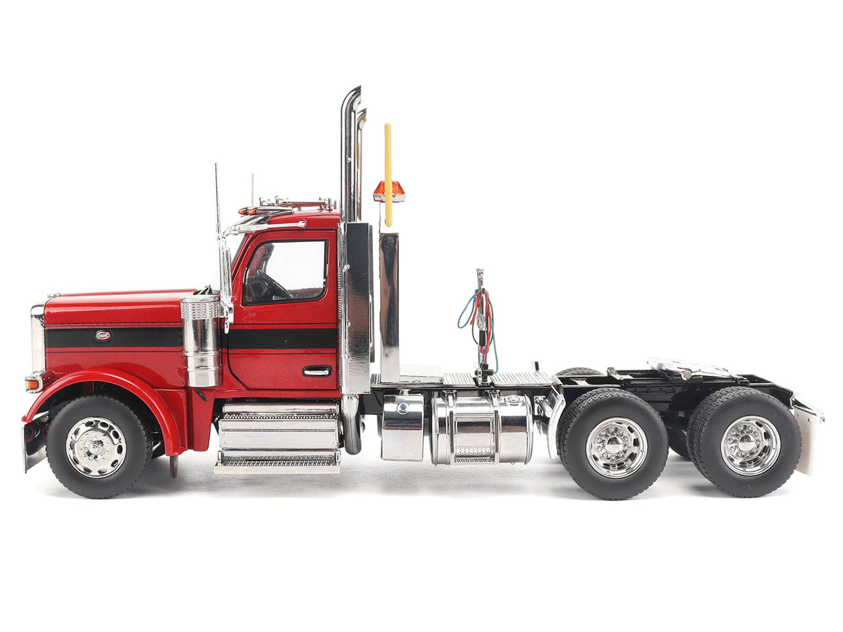 Peterbilt 589 Tandem-Axle Truck Tractor with Day Cab Legendary Red 'Transport Series' 1/32 Diecast Model by Diecast Masters