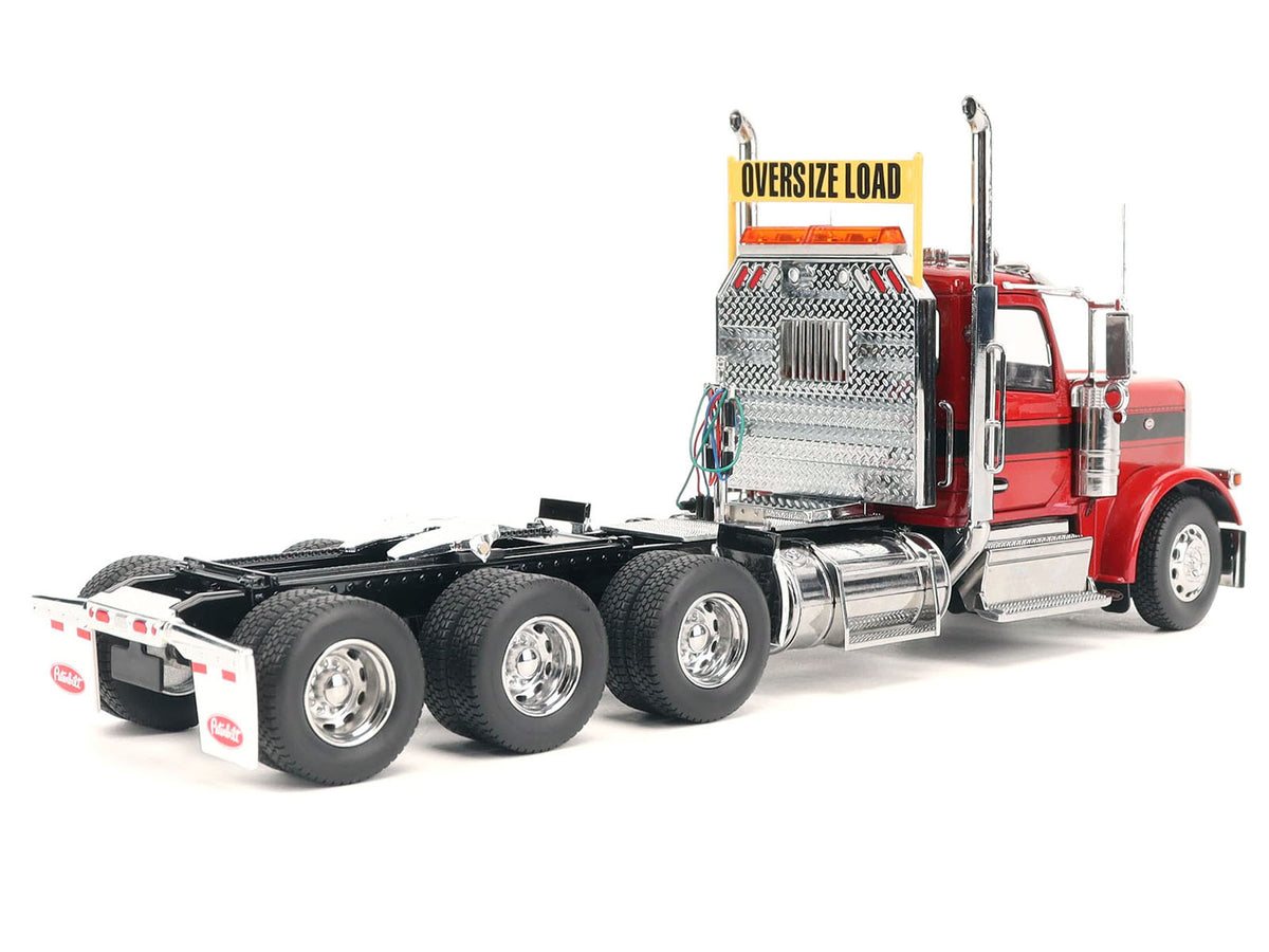 Peterbilt 589 Tridem-Axle Truck Tractor with Day Cab Legendary Red 'Transport Series' 1/32 Diecast Model by Diecast Masters