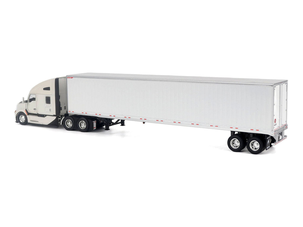 Kenworth T680 Next-Gen 76' High-Roof Sleeper Tandem Tractor White with Great Dane Champion 53ft Dry Cargo Trailer 'Transport Series' 1/50 Diecast Model by Diecast Masters
