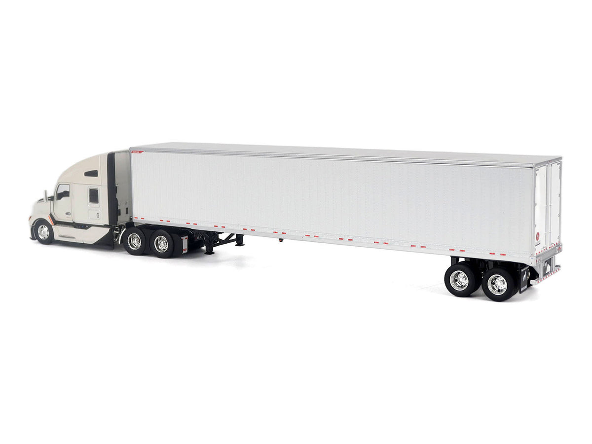 Kenworth T680 Next-Gen 76' High-Roof Sleeper Tandem Tractor White with Great Dane Champion 53ft Dry Cargo Trailer 'Transport Series' 1/50 Diecast Model by Diecast Masters