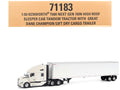 Kenworth T680 Next-Gen 76' High-Roof Sleeper Tandem Tractor White with Great Dane Champion 53ft Dry Cargo Trailer 'Transport Series' 1/50 Diecast Model by Diecast Masters