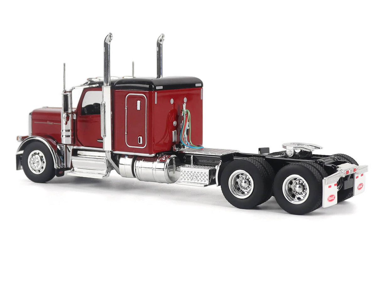 Peterbilt 589 Legendary Package Tandem-Axle Truck Tractor with 58' Sleeper Cab Legendary Red with Black Top 'Transport Series' 1/50 Diecast Model by Diecast Masters