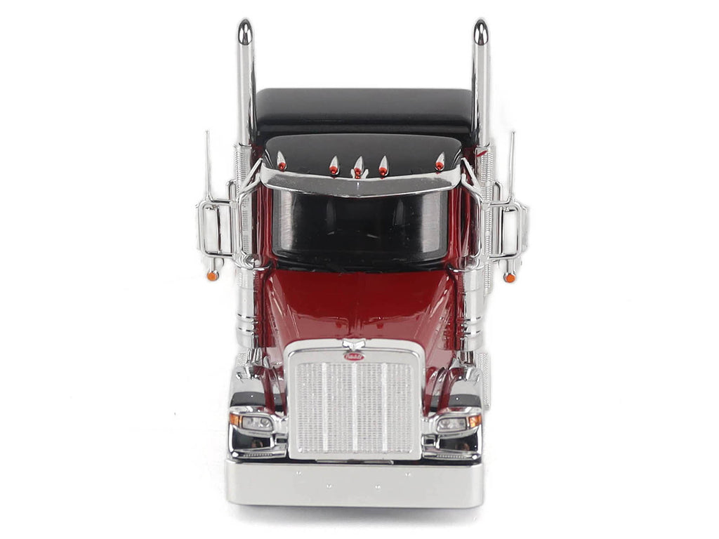 Peterbilt 589 Legendary Package Tandem-Axle Truck Tractor with 58' Sleeper Cab Legendary Red with Black Top 'Transport Series' 1/50 Diecast Model by Diecast Masters