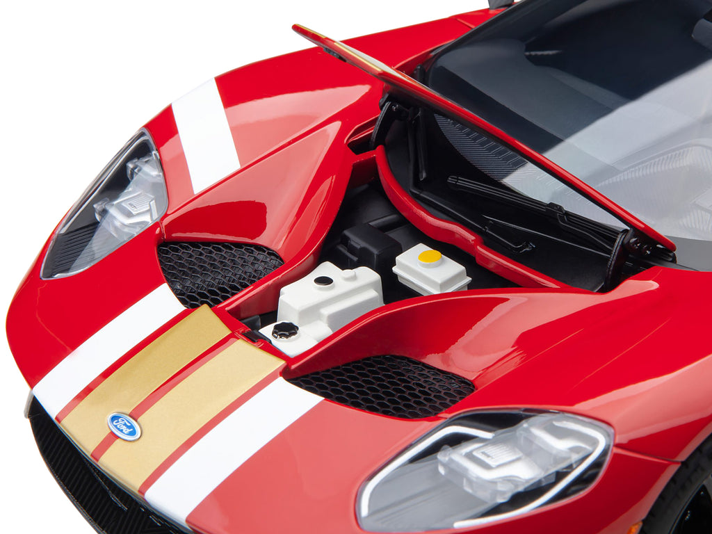 Ford GT Heritage Edition #16 'Alan Mann' Red Metallic with Gold Stripes 1/18 Model Car by Autoart