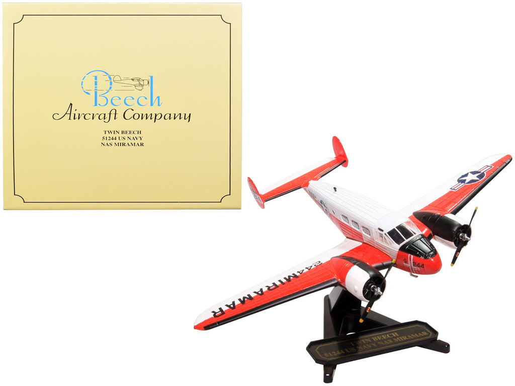Beech UC-45J Expeditor (Twin Beech) Aircraft '51244 US Navy Naval Air Station Miramar - San Diego CA' 1/72 Diecast Model Airplane by Oxford Diecast