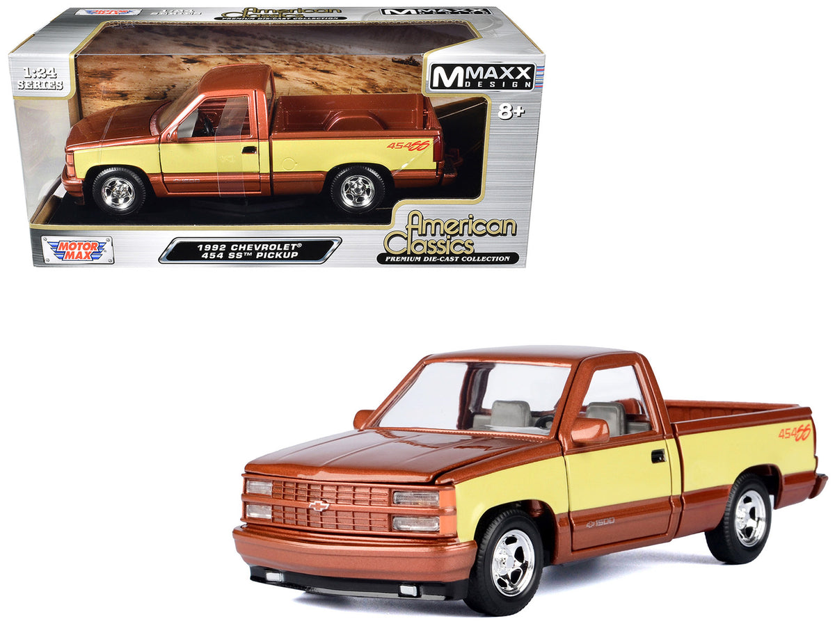 1992 Chevrolet 454 SS Pickup Truck Copper Metallic with Beige Sides 'American Classics' Series 1/24 Diecast Model Car by Motormax