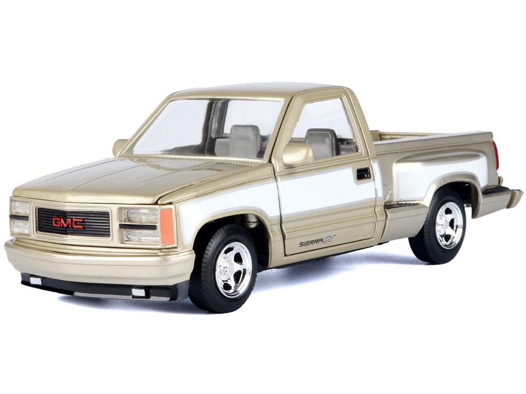 1992 GMC Sierra GT Pickup Truck Gold Metallic with White Sides 'American Classics' Series 1/24 Diecast Model Car by Motormax