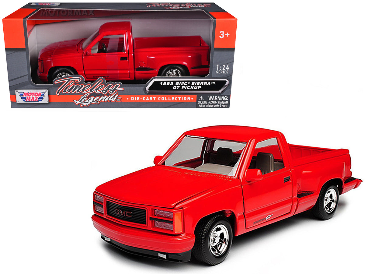 1992 GMC Sierra GT Red Pickup Truck 1/24 Diecast Model by Motormax