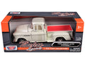 1955 Chevrolet 3100 Stepside Pickup Truck Cream with White Interior 'Timeless Legends' Series 1/24 Diecast Model Car by Motormax