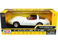 1979 Chevrolet Corvette C3 White with Black Top and Red Interior 'History of Corvette' Series 1/24 Diecast Model Car by Motormax