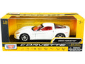 2005 Chevrolet Corvette C6 White with Red Interior 'History of Corvette' Series 1/24 Diecast Model Car by Motormax