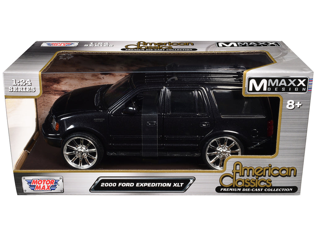2000 Ford Expedition XLT Black Metallic 'Maxx Design' 'American Classics' Series 1/24 Diecast Model Car by Motormax