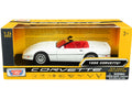 1986 Chevrolet Corvette C4 Convertible White with Red Interior 'History of Corvette' Series 1/24 Diecast Model Car by Motormax