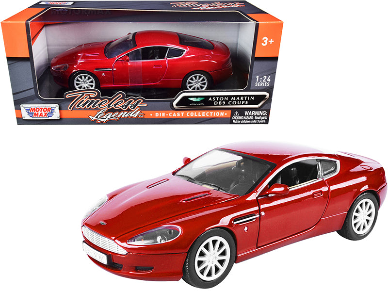 Aston Martin DB9 Coupe Red 'Timeless Legends' 1/24 Diecast Model Car by Motormax