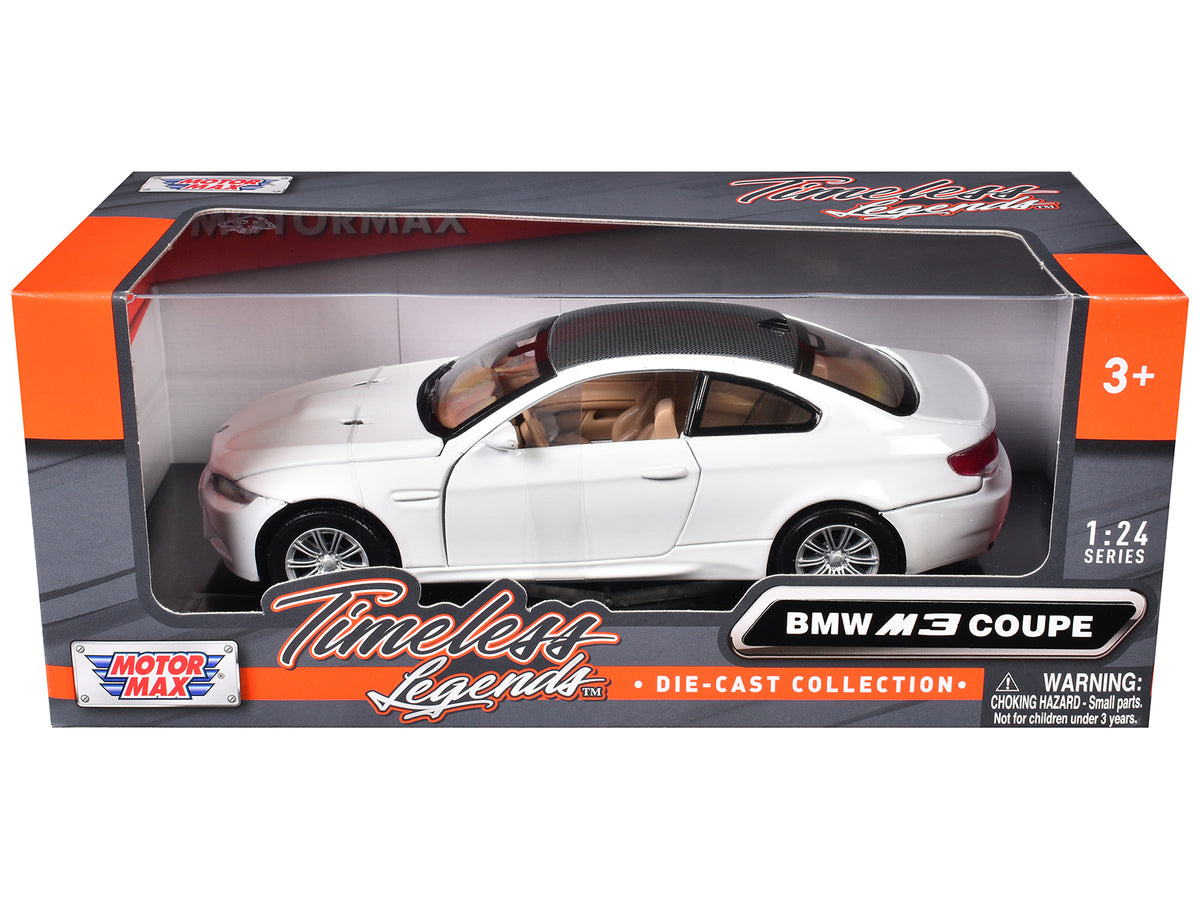 BMW M3 E92 Coupe White 1/24 Diecast Model Car by Motormax