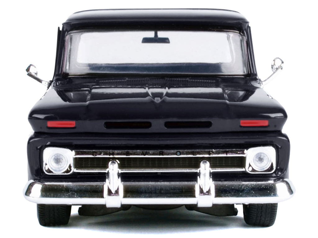 1966 Chevrolet C10 Fleetside Pickup Truck Black 'Maxx Design' 'Timeless Legends' Series 1/24 Diecast Model Car by Motormax