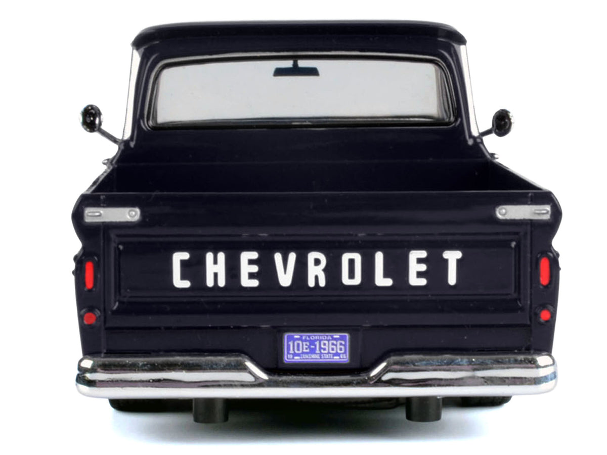 1966 Chevrolet C10 Fleetside Pickup Truck Black 'Maxx Design' 'Timeless Legends' Series 1/24 Diecast Model Car by Motormax