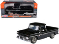 1966 Chevrolet C10 Fleetside Pickup Truck Black 'Maxx Design' 'Timeless Legends' Series 1/24 Diecast Model Car by Motormax