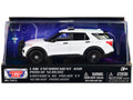2022 Ford Police Interceptor Utility Plain White 'Law Enforcement and Public Service' Series 1/43 Diecast Model Car by Motormax