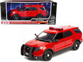 2015 Ford Police Interceptor Utility 'Fire Marshal' Plain Red 1/18 Diecast Model Car by Motormax