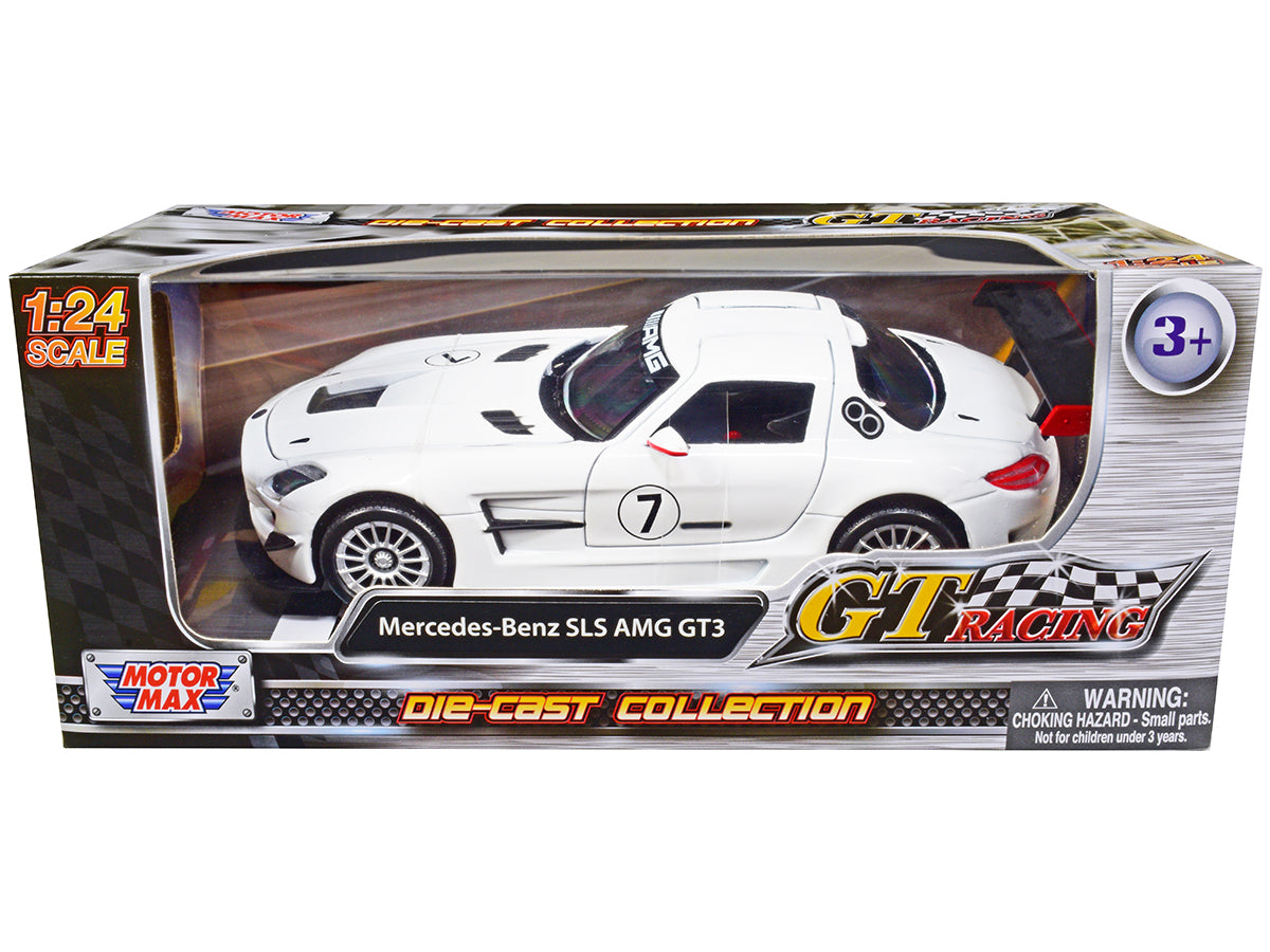 Mercedes-Benz SLS AMG GT3 #7 White 'GT Racing' Series 1/24 Diecast Model Car by Motormax