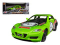 Mazda RX-8 #5 Green 'GT Racing' Series 1/24 Diecast Model Car by Motormax