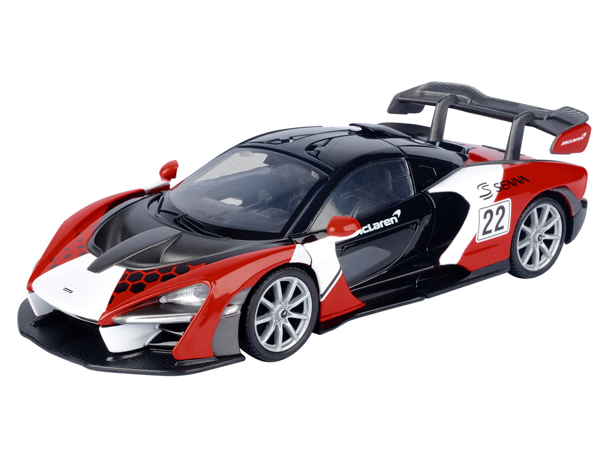 McLaren Senna #22 Black with Red and White Graphics 'GT Racing' Series 1/24 Diecast Model Car by Motormax