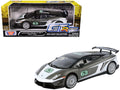 Lamborghini Gallardo LP 560-4 Super Trofeo #63 Gray Metallic and White 'GT Racing' Series 1/24 Diecast Model Car by Motormax