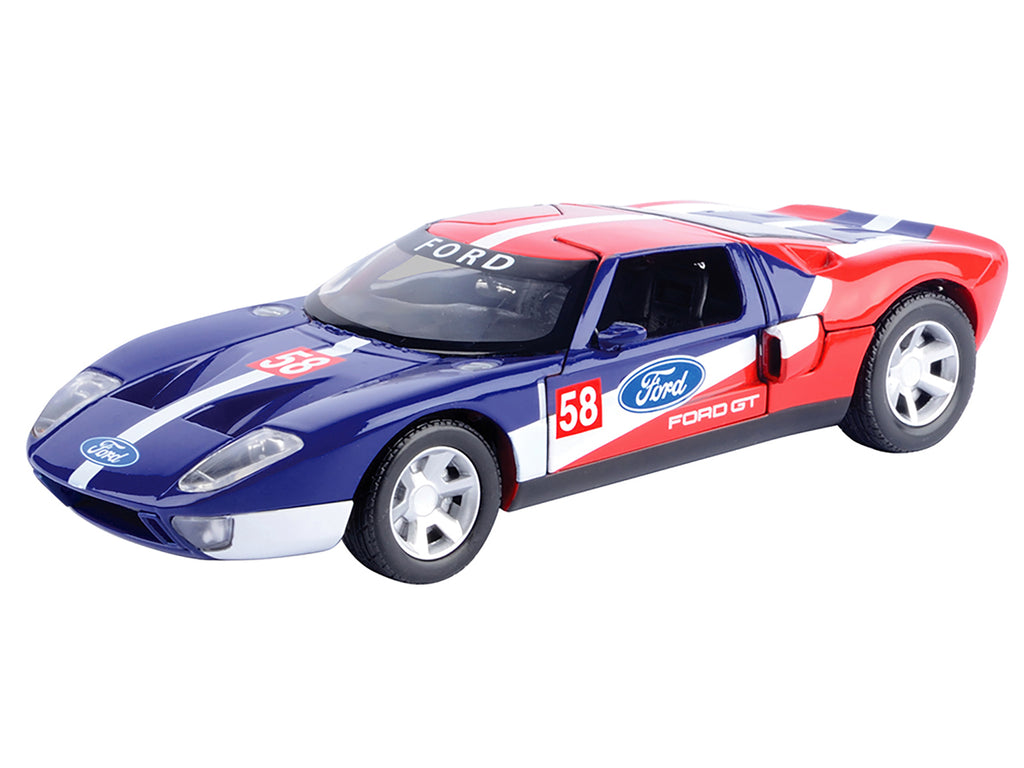 Ford GT Concept #58 Blue and Red with White Stripes 'GT Racing' Series 1/24 Diecast Model Car by Motormax