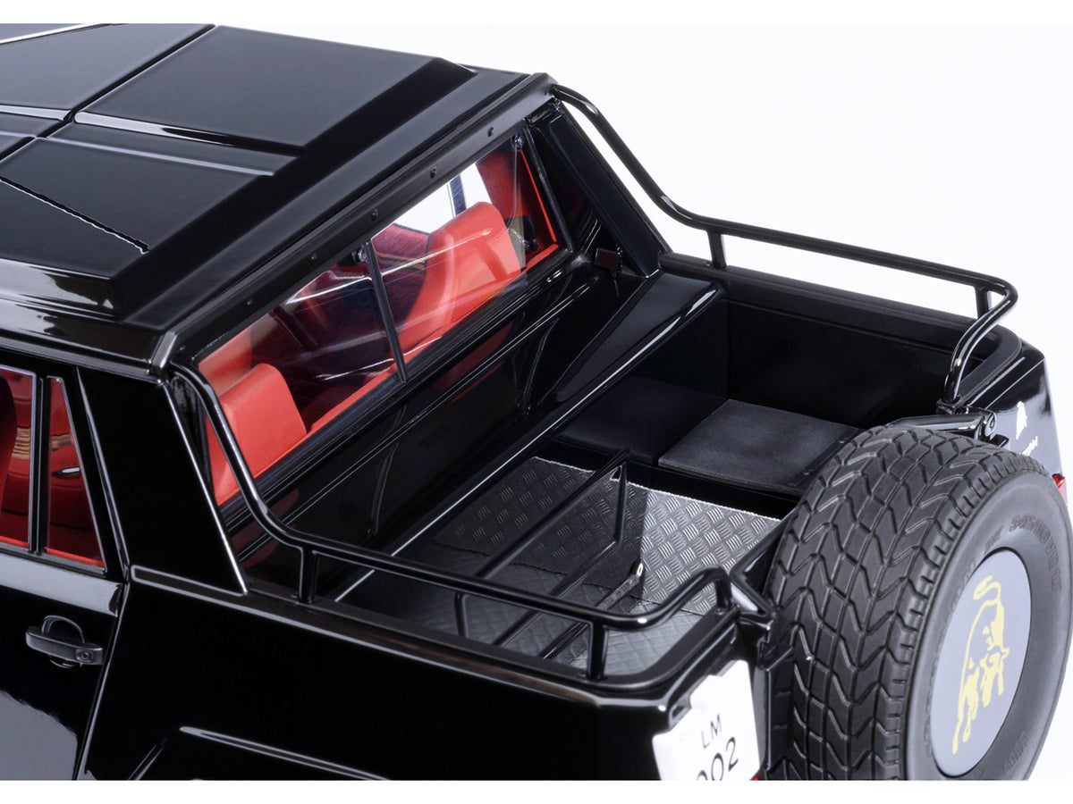 Lamborghini LM002 Nero Tenebre Black with Red Interior 1/18 Model Car by Autoart