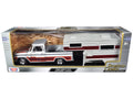 1966 Chevrolet C10 Fleetside Pickup Truck Silver Metallic with Brown Sides with Camper Shell 'American Classics' Series 1/24 Diecast Model Car by Motormax