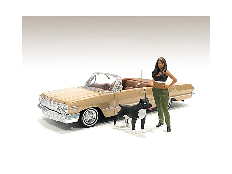 'Lowriderz' Figurine IV and a Dog for 1/18 Scale Models by American Diorama