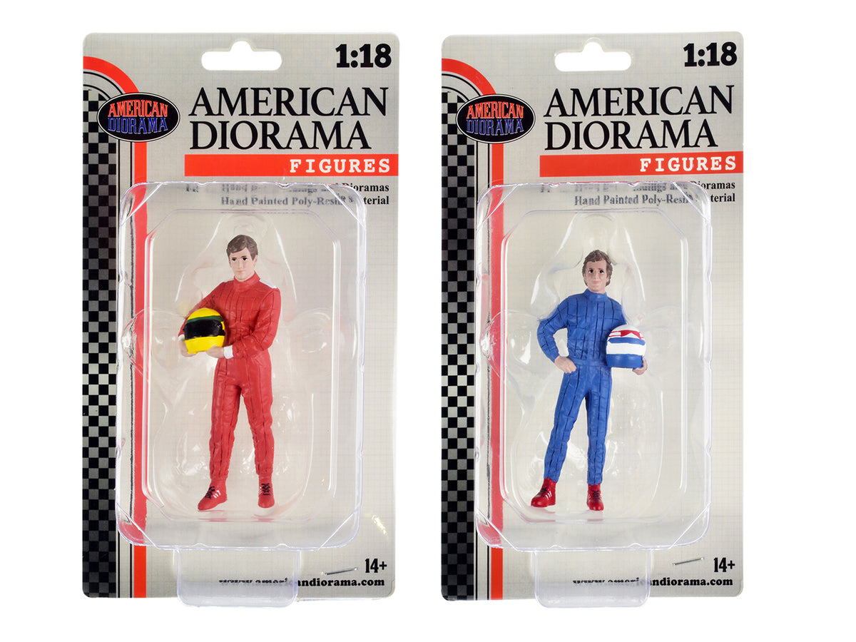 'Racing Legends' 80's Figures A and B Set of 2 for 1/18 Scale Models by American Diorama