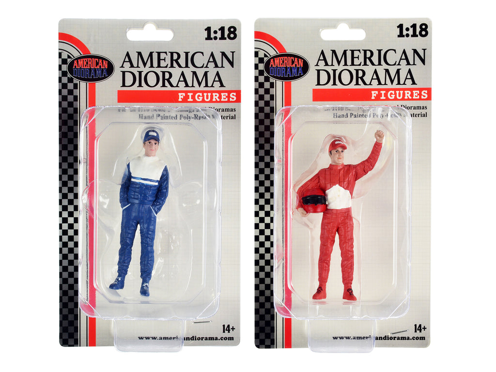 'Racing Legends' 90's Figures A and B Set of 2 for 1/18 Scale Models by American Diorama