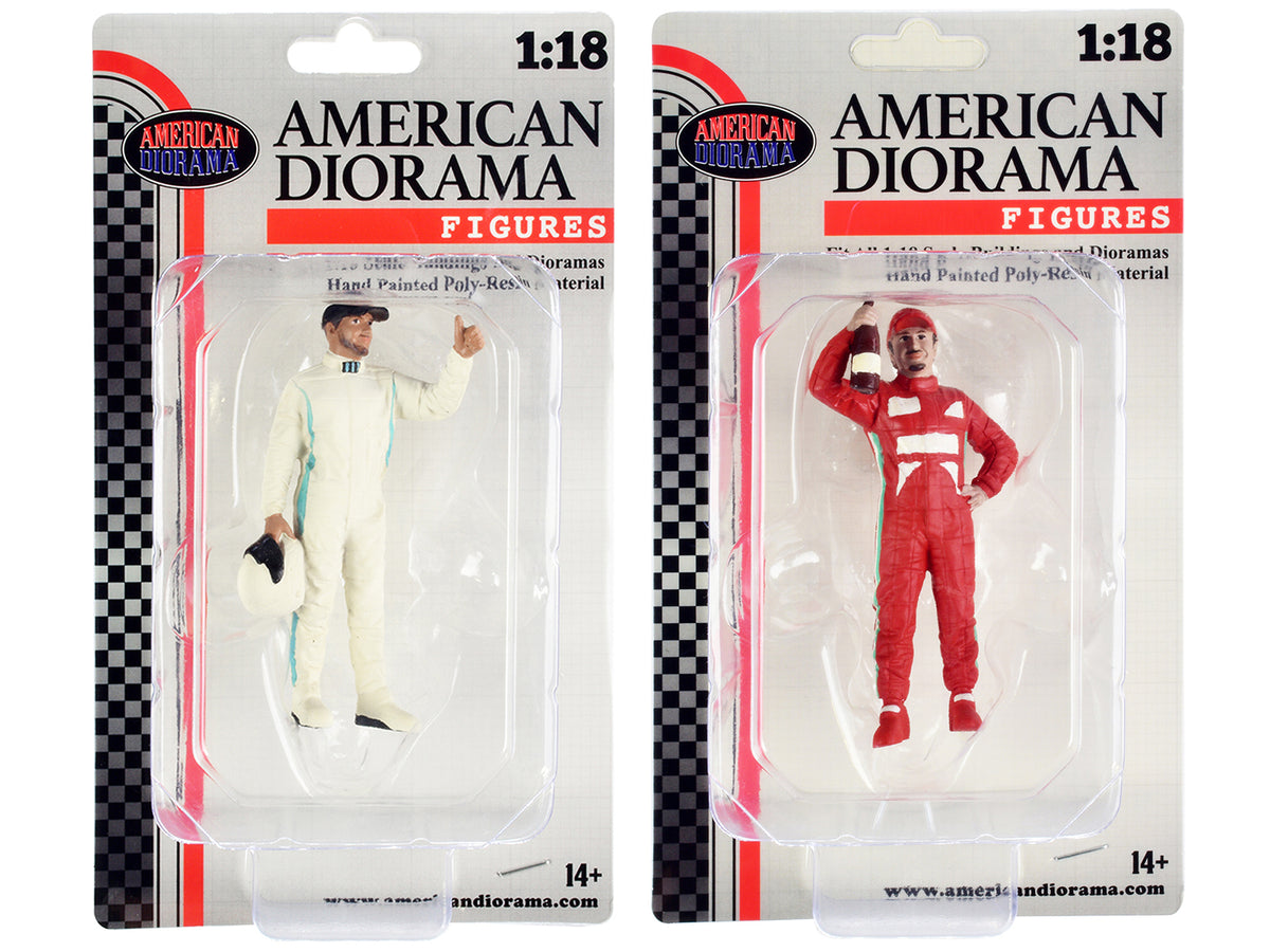 'Racing Legends' 2000's Figures A and B Set of 2 for 1/18 Scale Models by American Diorama