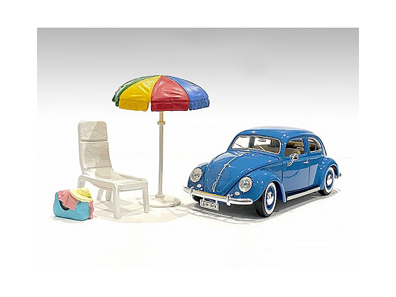 'Beach Girls' Accessories (Beach Chair and Beach Umbrella and Duffle Bag) for 1/24 Scale Models by American Diorama