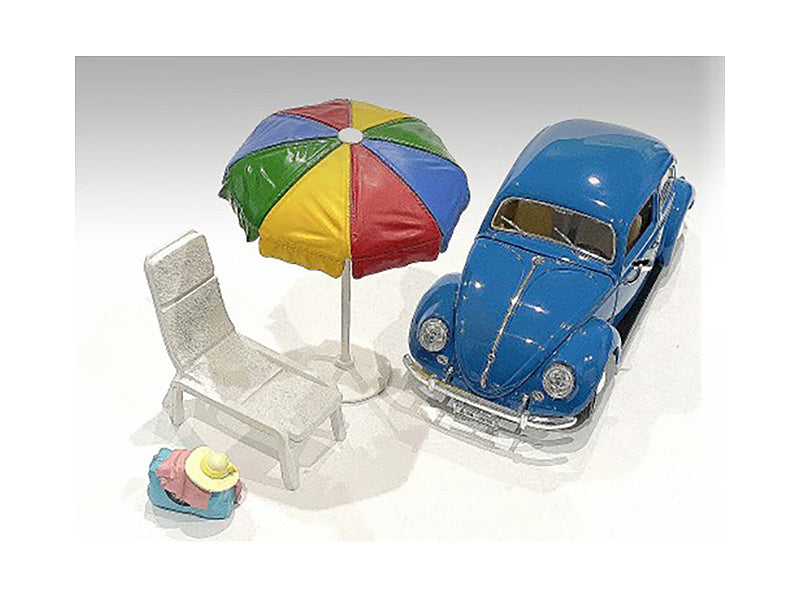 'Beach Girls' Accessories (Beach Chair and Beach Umbrella and Duffle Bag) for 1/24 Scale Models by American Diorama