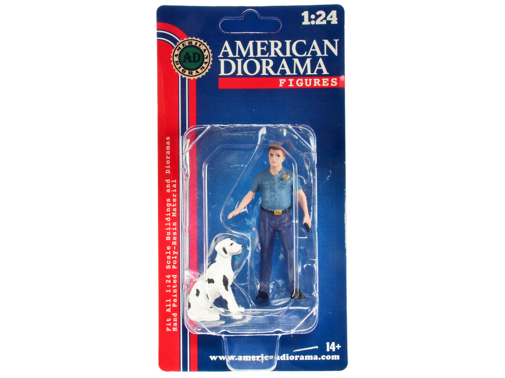 'Firefighters' Fire Dog Training Figures (Trainer and Dog) for 1/24 Scale Models by American Diorama