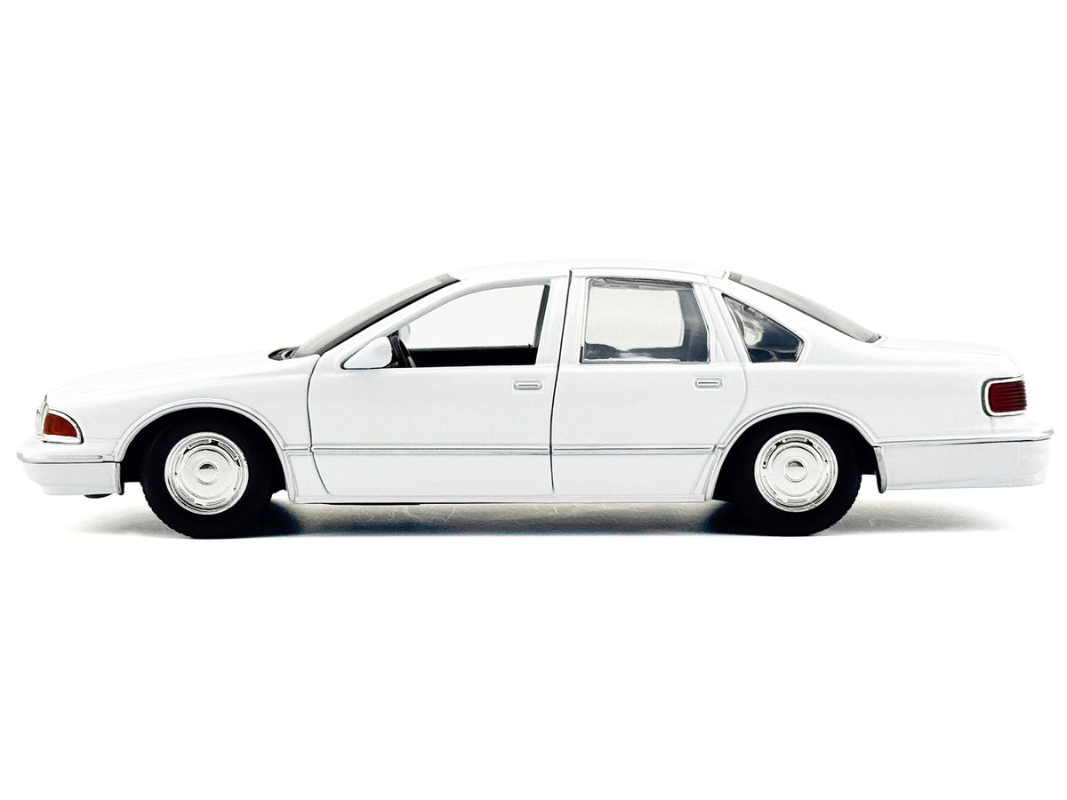 1993 Chevrolet Caprice Police Car Unmarked White 'Custom Builder's Kit' Series 1/24 Diecast Model Car by Motormax