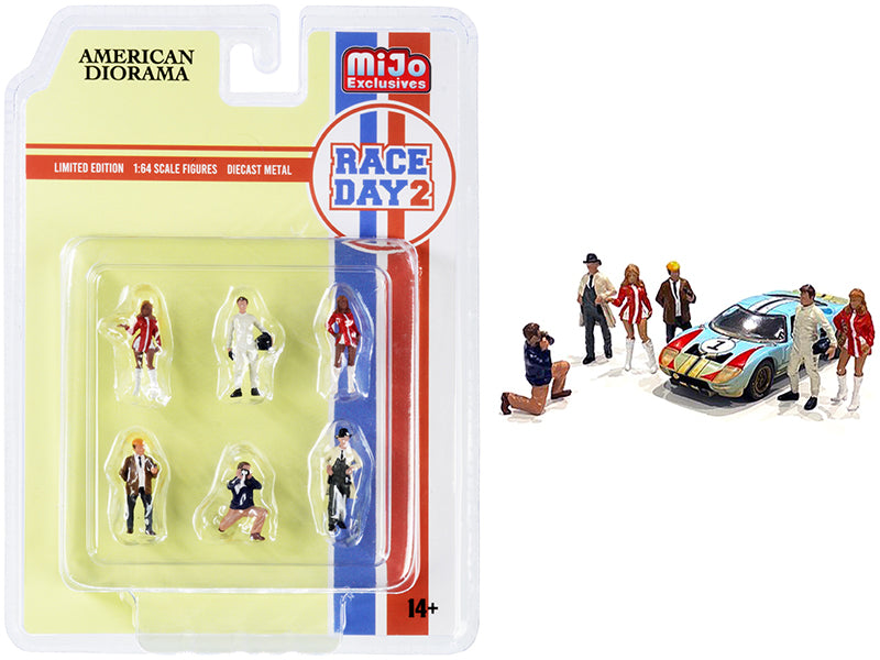 'Race Day 2' 6 piece Diecast Figurine Set for 1/64 Scale Models by American Diorama