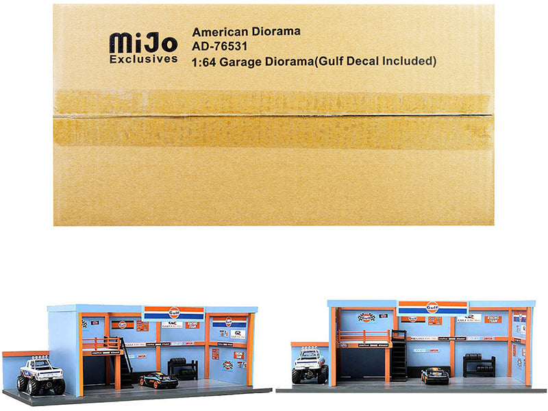 'Garage Diorama' Diorama with Decals for 1/64 Scale Models by American Diorama