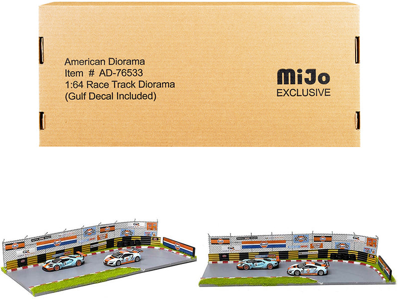 'Race Track Gulf Oil' Diorama with Decals for 1/64 Scale Models by American Diorama