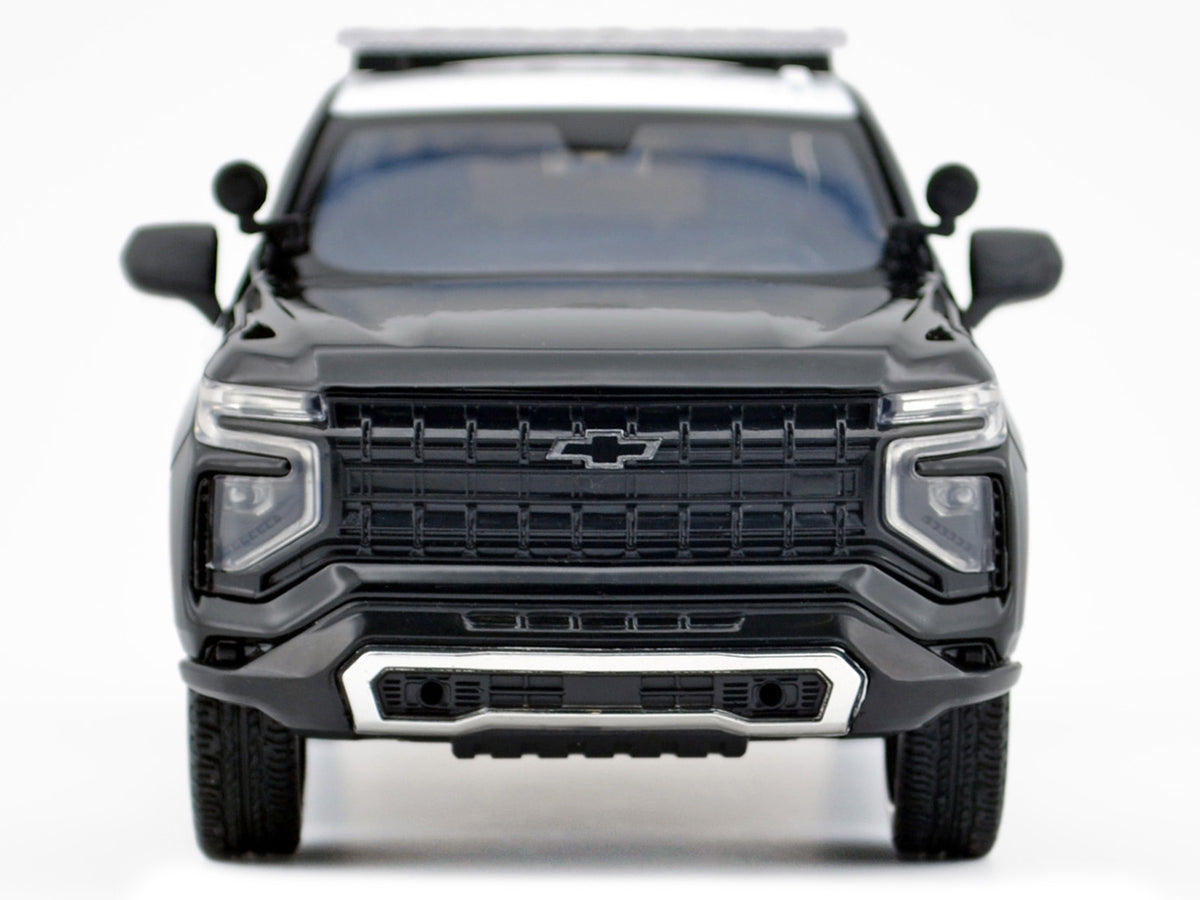 2025 Chevrolet Tahoe Police Pursuit Vehicle 'Los Angeles Police Department (LAPD)' Black and White 'Law Enforcement and Public Service' Series 1/24 Diecast Model Car by Motormax
