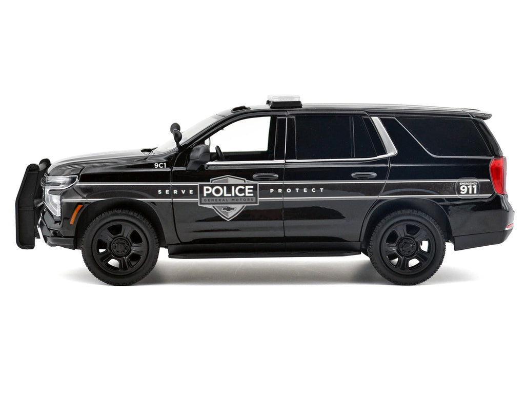 2025 Chevrolet Tahoe PPV 'General Motors Police' Black 'Custom Builder's Kit - Law Enforcement and Public Service' Series 1/24 Diecast Model Car by Motormax