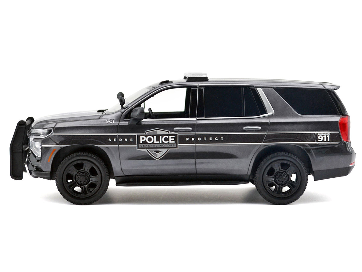 2025 Chevrolet Tahoe PPV 'General Motors Police' Gray Metallic 'Custom Builder's Kit - Law Enforcement and Public Service' Series 1/24 Diecast Model Car by Motormax