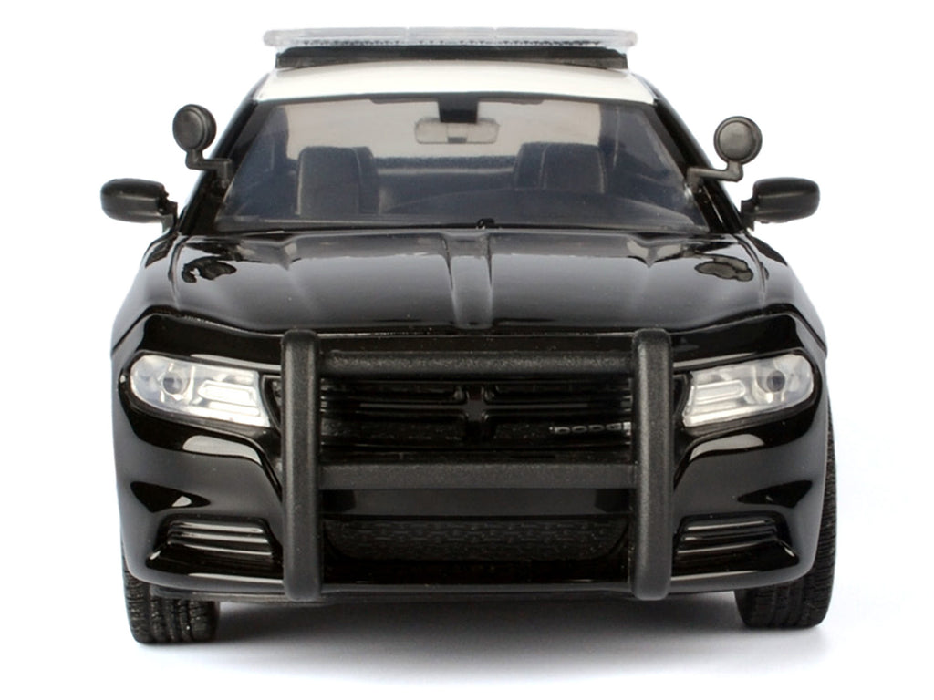 2023 Dodge Charger Pursuit Police Car 'California Highway Patrol' Black and White 'Law Enforcement and Public Service' Series 1/24 Diecast Model Car by Motormax