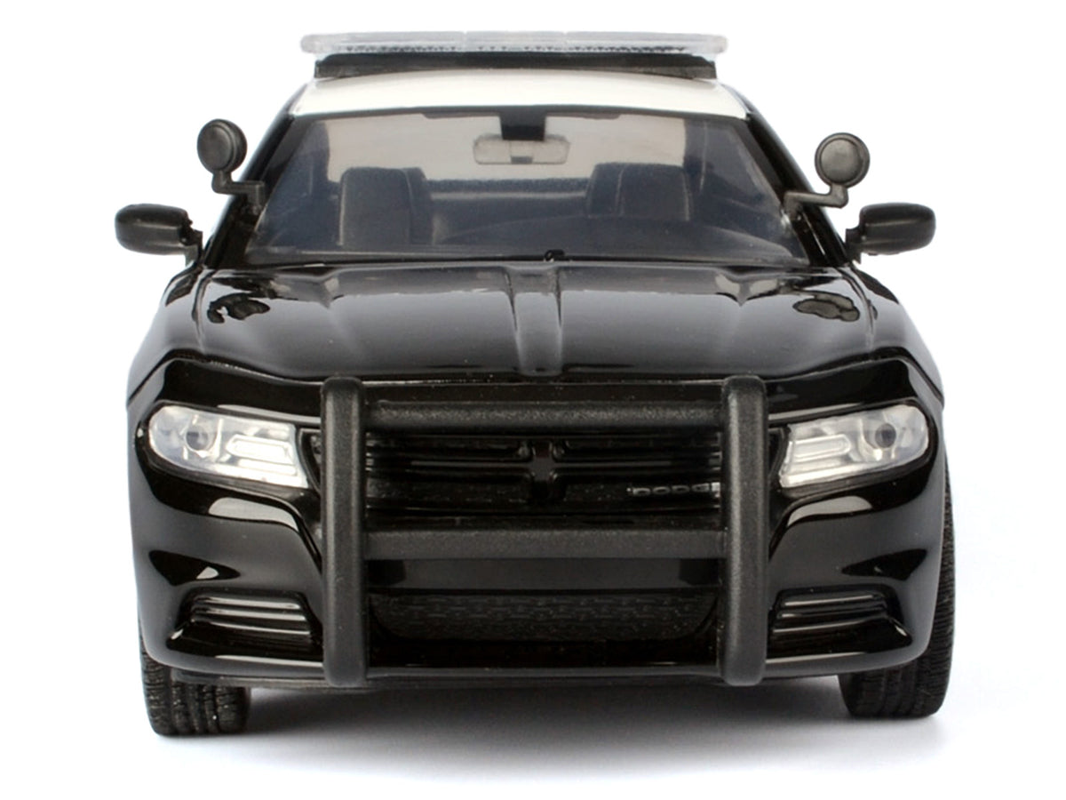 2023 Dodge Charger Pursuit Police Car 'California Highway Patrol' Black and White 'Law Enforcement and Public Service' Series 1/24 Diecast Model Car by Motormax