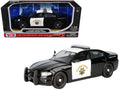 2023 Dodge Charger Pursuit Police Car 'California Highway Patrol' Black and White 'Law Enforcement and Public Service' Series 1/24 Diecast Model Car by Motormax