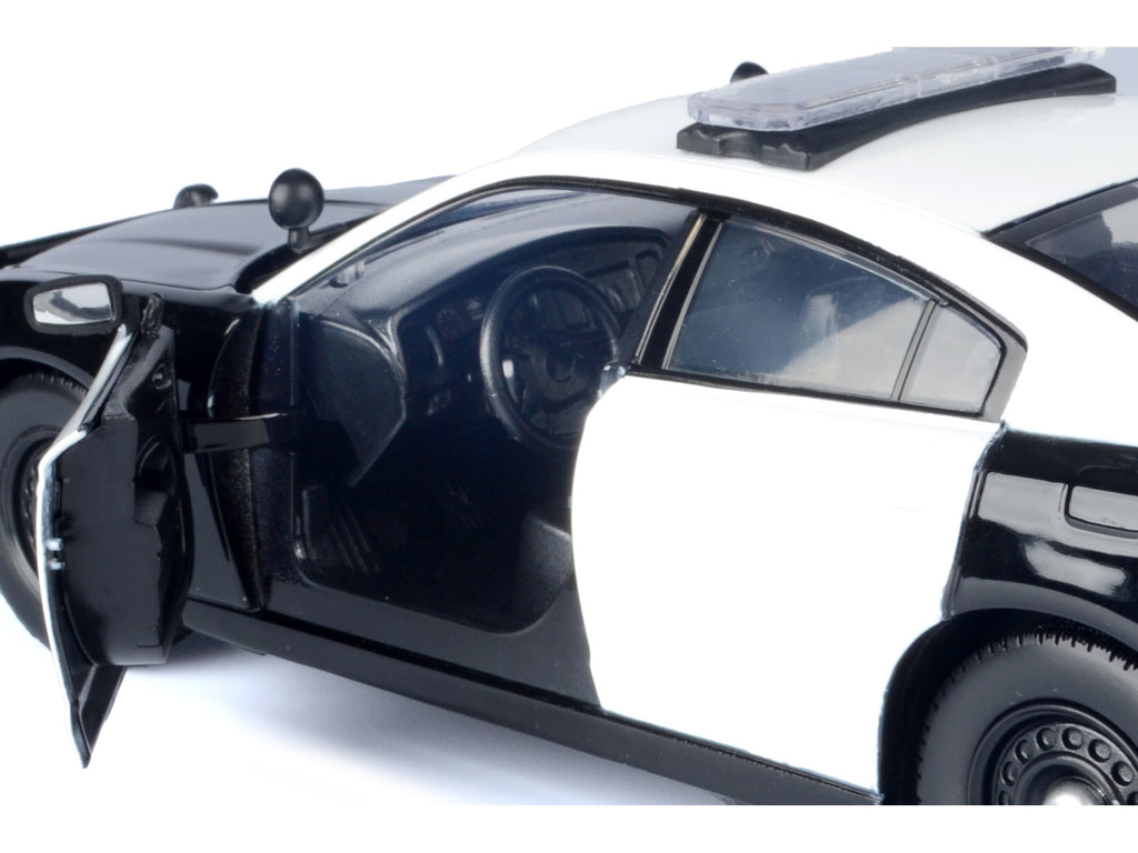 2023 Dodge Charger Pursuit Police Car 'LAPD (Los Angeles Police Department)' Black and White 'Law Enforcement and Public Service' Series 1/24 Diecast Model Car by Motormax